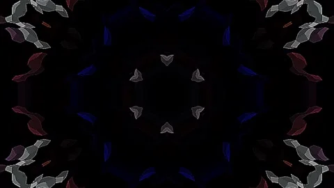 Abstract lines colorful light shining round shape in center, black background Stock-Footage 297766645