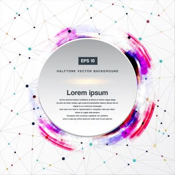 Abstract lines connection technology colorful with circle motion copy space b Stock Illustration