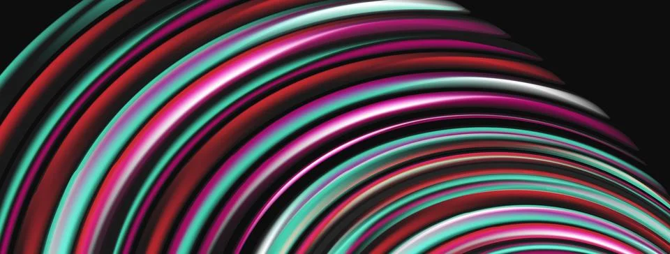 Abstract lines create circular pattern. Vibrant colors blend, forming dynamic Stock Illustration