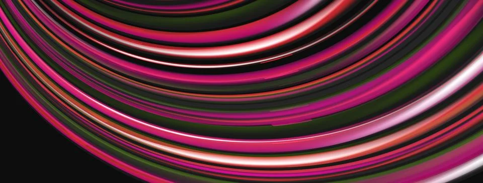 Abstract lines create curved pattern. Pink, black, green hues dominate 스톡 일러스트
