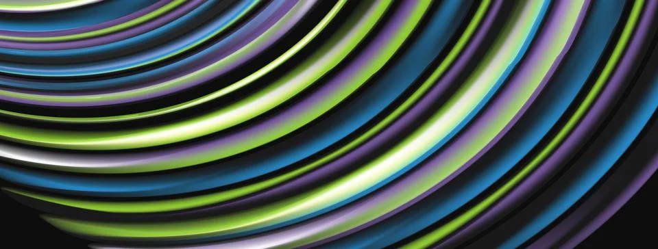 Abstract lines create dynamic, colorful pattern. Curves flow, blending vibran Stock Illustration