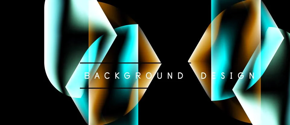 Abstract lines create dynamic shapes. Blue, gold hues blend, forming modern Stock Illustration