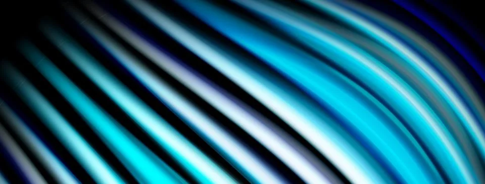 Abstract lines create dynamic visual flow. Blue hues dominate, transitioning Stock Illustration