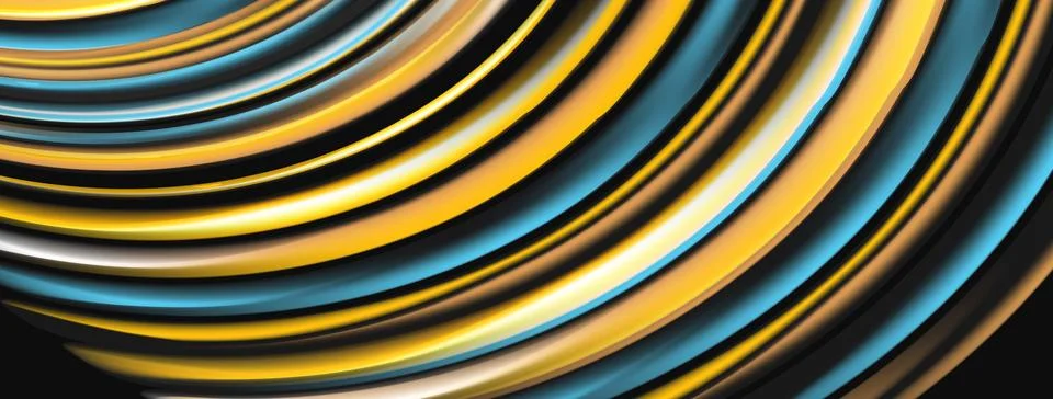 Abstract lines create dynamic visual flow. Warm colors contrast cool tones, Stock Illustration