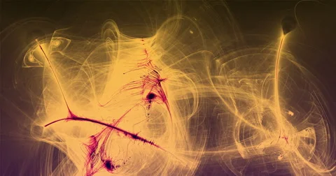 Abstract Lines Curves And Particles In Red And Yellow Stock Footage 58331886