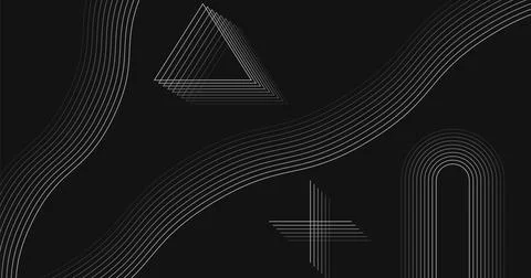 Abstract lines on dark background. Geometric stripe line art design. Vector i Stock Illustration