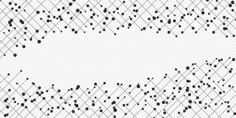 Abstract lines with different dots, node point, digital, technology background Stock Illustration