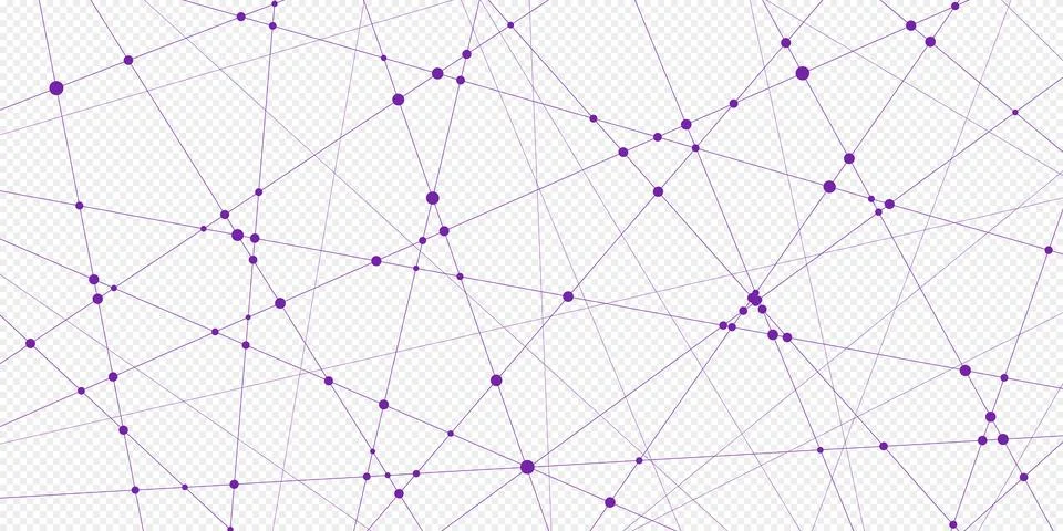 Abstract lines with different dots, node point, digital, technology background Stock Illustration