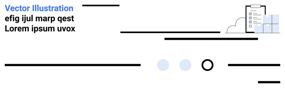 Abstract lines, document icon, and geometric shapes emphasize simplicity. Ide Stockillustratie