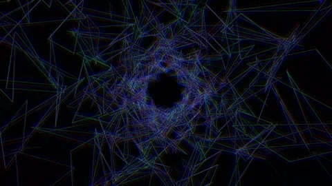 Abstract lines form a chaotic pattern with a dark center Stock Footage 340021614