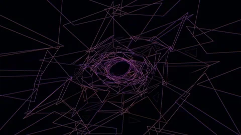 Abstract lines form dynamic shapes in deep space Stock Footage 340240664