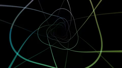 Abstract lines form a tunnel pattern on black background Stock Footage 340344247