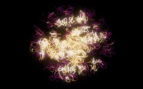 Abstract lines intertwine, 3d rendering. Stock Illustration