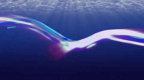 Abstract lines moving underwater. 4K, seamless loop. Stockbeeldmateriaal 50084165