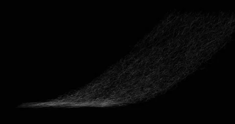 Abstract lines from particles chaotic movement, ignites an explosion on a black Stock Footage 164493342