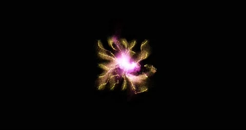 Abstract lines from particles chaotic movement, ignites an explosion on a black Stock Footage 165077151