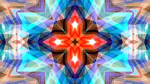 Abstract Lines Pattern Animated Techno Symmetric Light Design Video Stock Footage 200185507