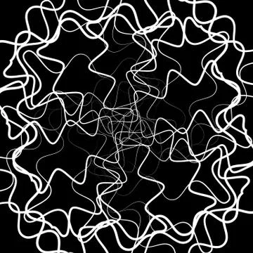 Abstract lines pattern with distortion. Black and white background in square  Stock Illustration