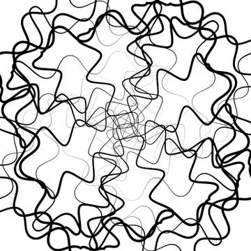 Abstract lines pattern with distortion. Black and white background in square  Stock Illustration