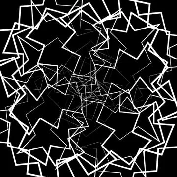 Abstract lines pattern with distortion. Black and white background in square  Stock Illustration