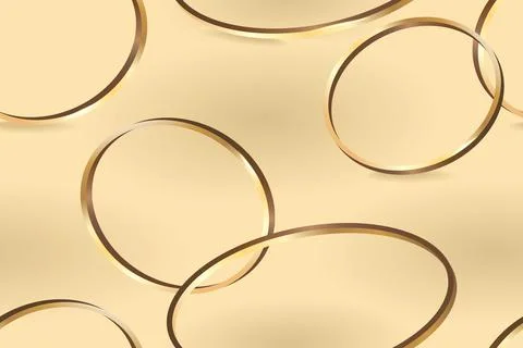 Abstract lines pattern of golden rings on a golden background. Stock Illustration
