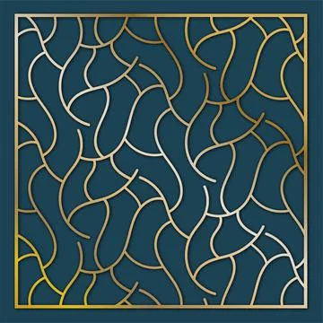 Abstract lines pattern for laser cutting. Universal greeting card, laser cut Stock Illustration