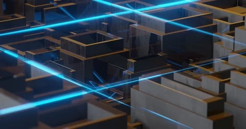 Abstract lines silicon technology animation 库存影片 200204630