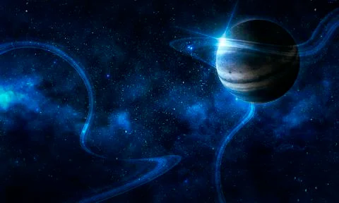 Abstract lines in space Stock Illustration