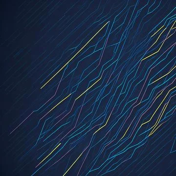 Abstract lines for technology concept with blue background, with AI Generated. Stock Illustration