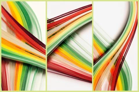 Abstract lines triptych background Foto stock