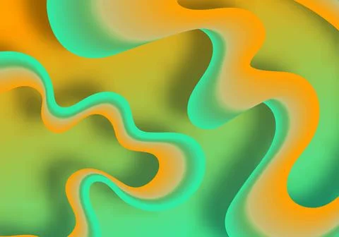 Abstract lines wavy fluid design template decoration of gradient color. Stock Illustration