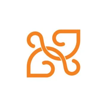 Abstract linked curves line loop design logo Stock Illustration