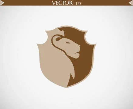 Abstract Lion Shield Logo Stock-Illustration