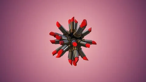 Abstract Lipstick blast 3d background Stock Illustration