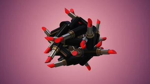 Abstract Lipstick blast 3d background Stock Illustration