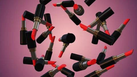 Abstract Lipstick blast 3d background Stock Illustration