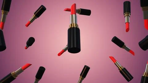 Abstract Lipstick blast 3d background Illustration