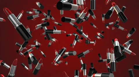 Abstract Lipstick blast into multiple lipsticks Illustrazione stock