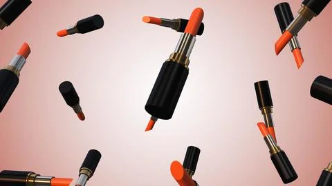 Abstract lipstick explosion 3d background Stock Illustration