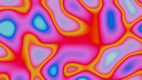 Abstract Liquid 4K VJ Loop - Mesmerizing Music Background Blue Red Yellow Stock Footage 297598170