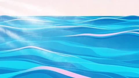 Abstract Liquid Animation of Ocean Waves Unit Stock Footage 305229731