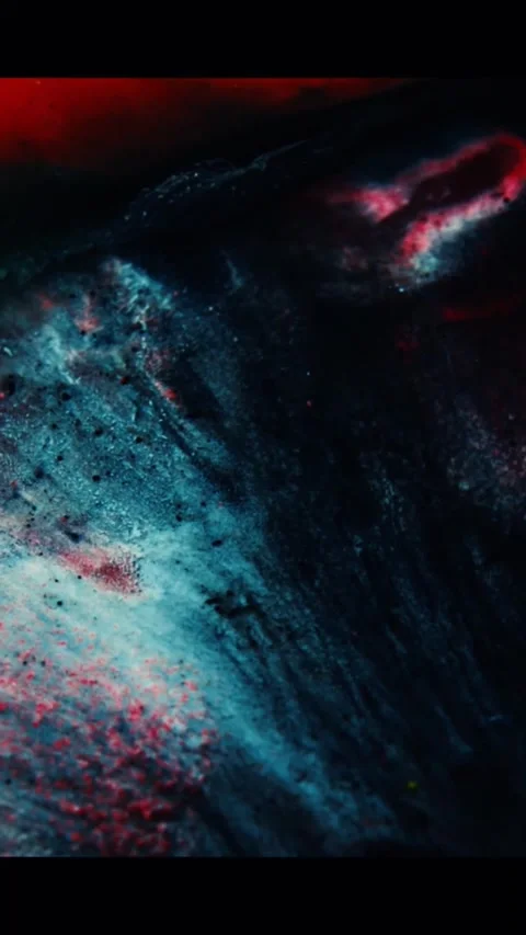 Abstract liquid background with flowing blue and red paint textures for creative Video stock 347692443