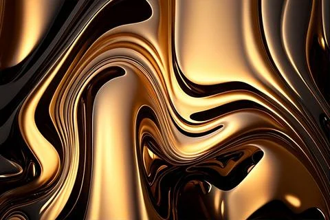 Abstract liquid background with metallic texture wallpaper digital art Stock Illustration