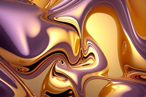 Abstract liquid background with metallic texture wallpaper digital art Stock Illustration