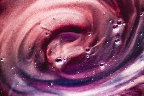 Abstract liquid background, paint splash, swirl pattern and water drops, beauty Foto stock