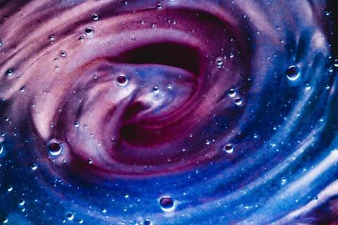 Abstract liquid background, paint splash, swirl pattern and water drops, beauty Foto stock