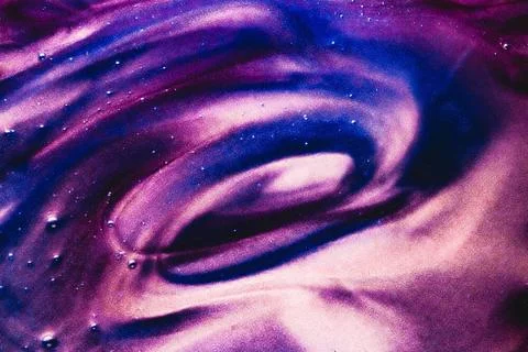 Abstract liquid background, paint splash, swirl pattern and water drops, b... Stock Photos