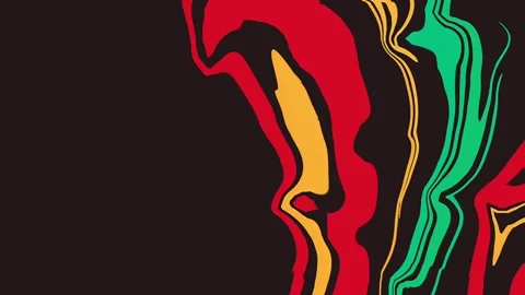 Abstract liquid background with red, yellow, and green swirls Stockbeeldmateriaal 335640699