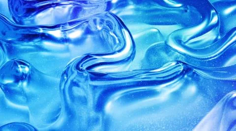 Abstract liquid background with wavy sparkling pattern on shiny glossy surface Stock Illustration
