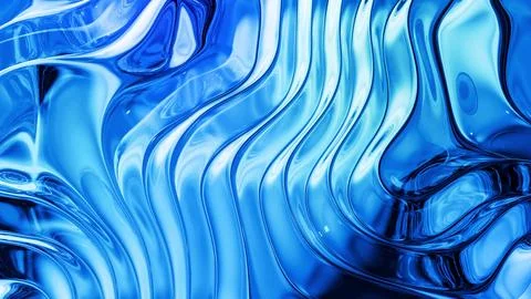 Abstract liquid background with wavy sparkling pattern on shiny glossy surface Stock Illustration